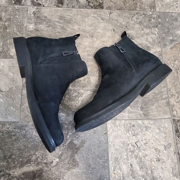 Blondo Waterproof Grant Black Nubuck Leather Chelsea Zip Ankle Boots Booties 8 - Picture 4 of 9